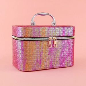 1pc Colorful Wave Pattern Large Capacity Portable Storage Makeup Bag